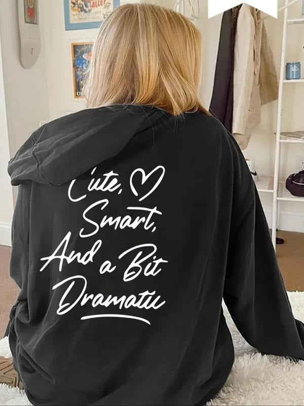 Heart Letter Print Drop Shoulder Casual Drawstring - Adult & Kids T-Shirts, Sweatshirts & Hoodies apparel design preview 1