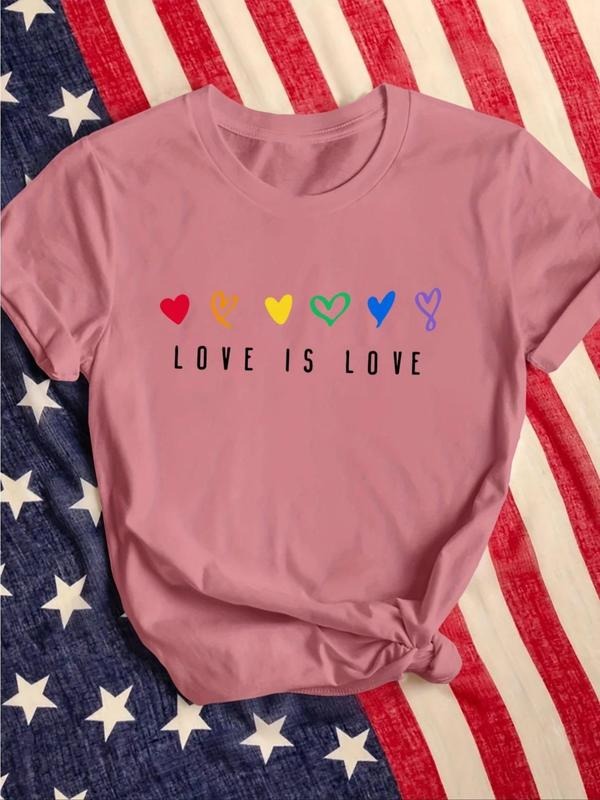 Heart Letter Print Round Neck Vintage Casual Short - Adult & Kids T-Shirts, Sweatshirts & Hoodies apparel design preview 1