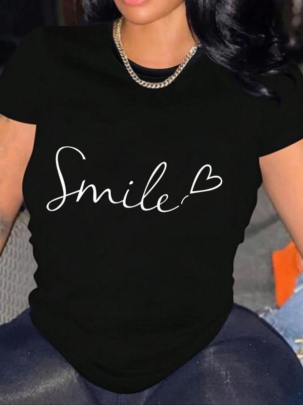 Heart Letter Print Round Neck Casual Crew Short - Adult & Kids T-Shirts, Sweatshirts & Hoodies apparel design preview 1