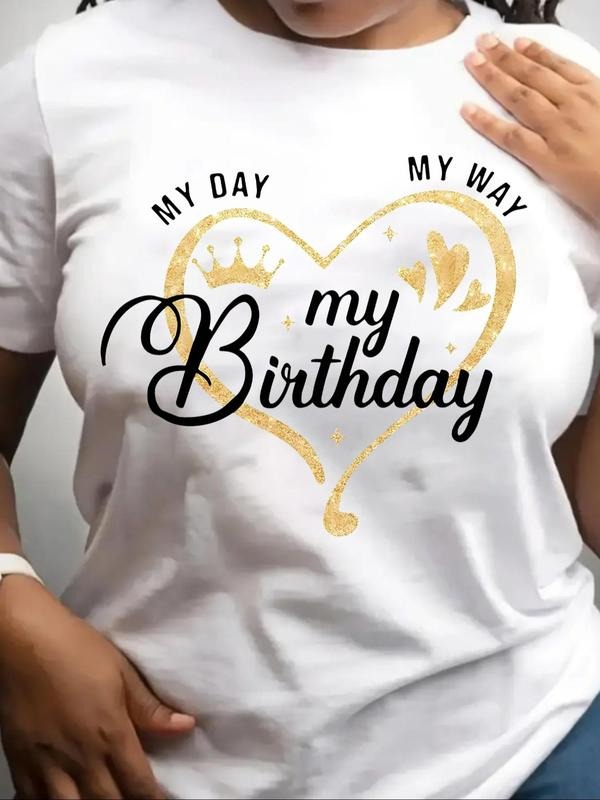 Heart Letter Print Round Neck Casual Crew Short - Adult & Kids T-Shirts, Sweatshirts & Hoodies apparel design preview 1