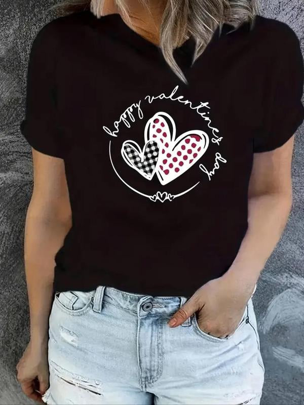 Heart Letter Print Round Neck Casual Short Sleeve - Adult & Kids T-Shirts, Sweatshirts & Hoodies apparel design preview 1