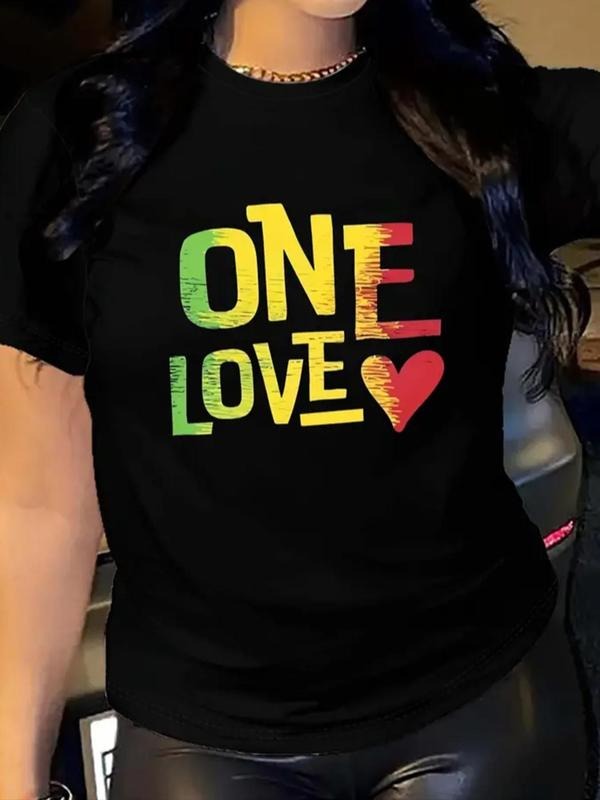 Heart Letter Print Round Neck Casual Short Sleeve - Adult & Kids T-Shirts, Sweatshirts & Hoodies apparel design preview 1