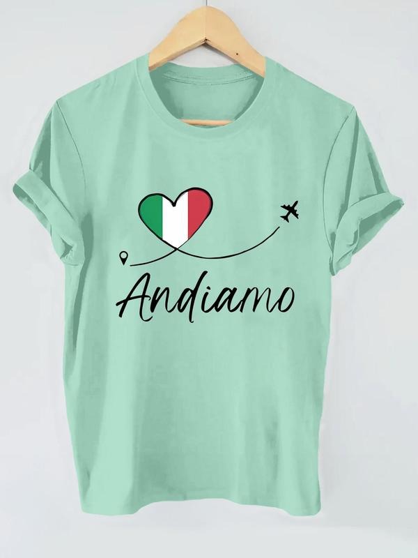 Heart Letter Print Round Neck Vintage Casual Short - Adult & Kids T-Shirts, Sweatshirts & Hoodies apparel design preview 1