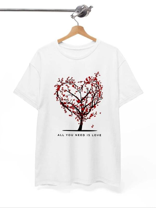 Heart Tree Print Crew Neck Slogan Short Sleeve Summer - Adult & Kids T-Shirts, Sweatshirts & Hoodies apparel design preview 1