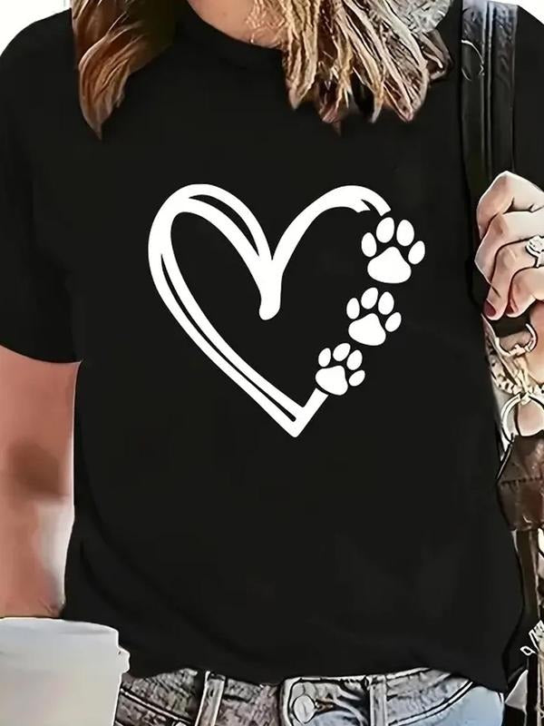 Heart Print Round Neck Casual Short Sleeve Daily - Adult & Kids T-Shirts, Sweatshirts & Hoodies apparel design preview 1