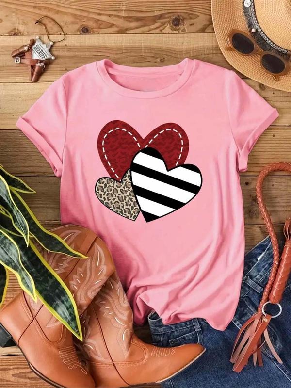 Heart Short Sleeve Casual Round Neck Top Daily - Adult & Kids T-Shirts, Sweatshirts & Hoodies apparel design preview 1