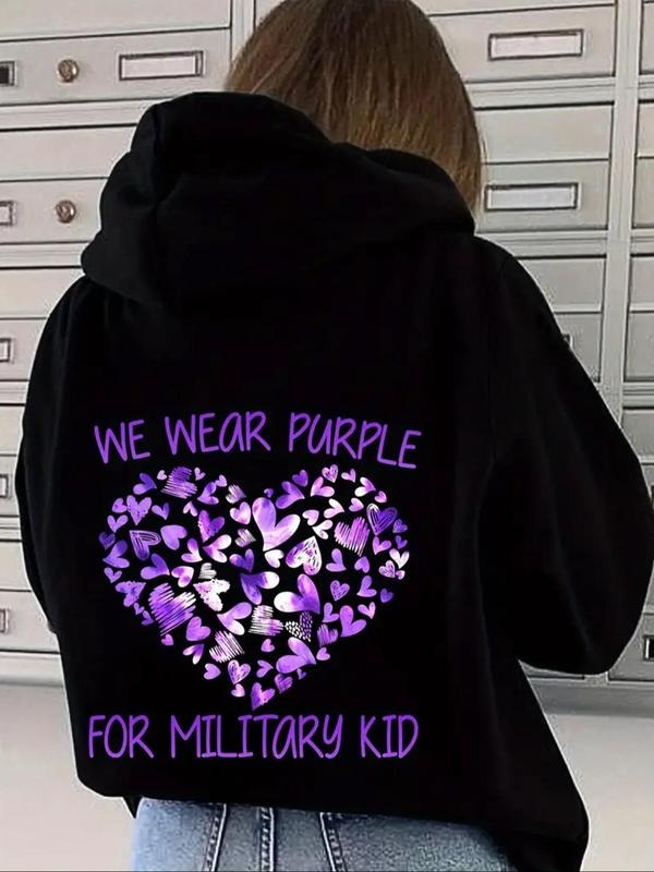 Heart Print Casual Letter Hooded Fall Winter Clothes - Adult & Kids T-Shirts, Sweatshirts & Hoodies apparel design preview 1