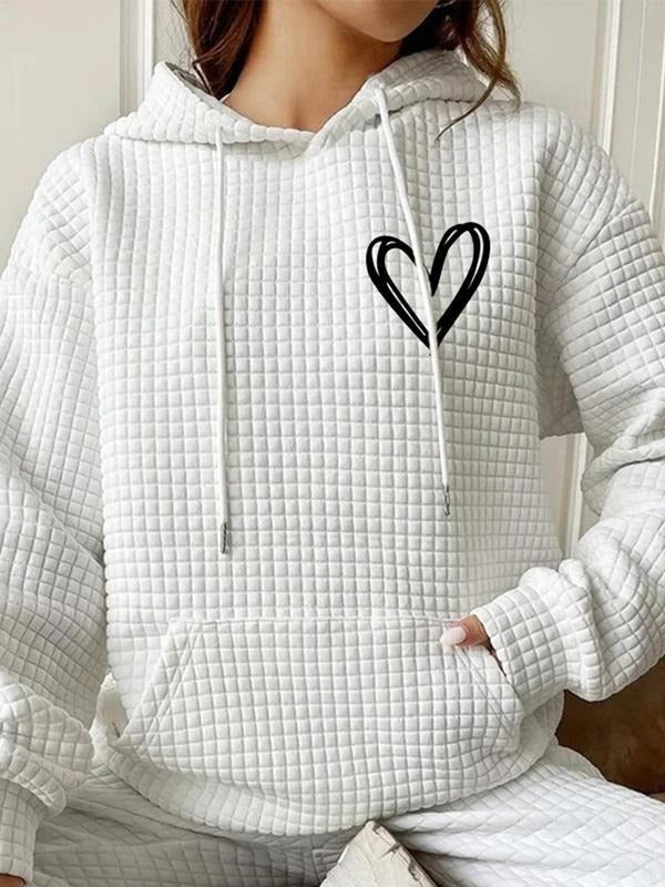 Heart Print Quilted Casual Hooded Fall Winter Clothes - Adult & Kids T-Shirts, Sweatshirts & Hoodies apparel design preview 1
