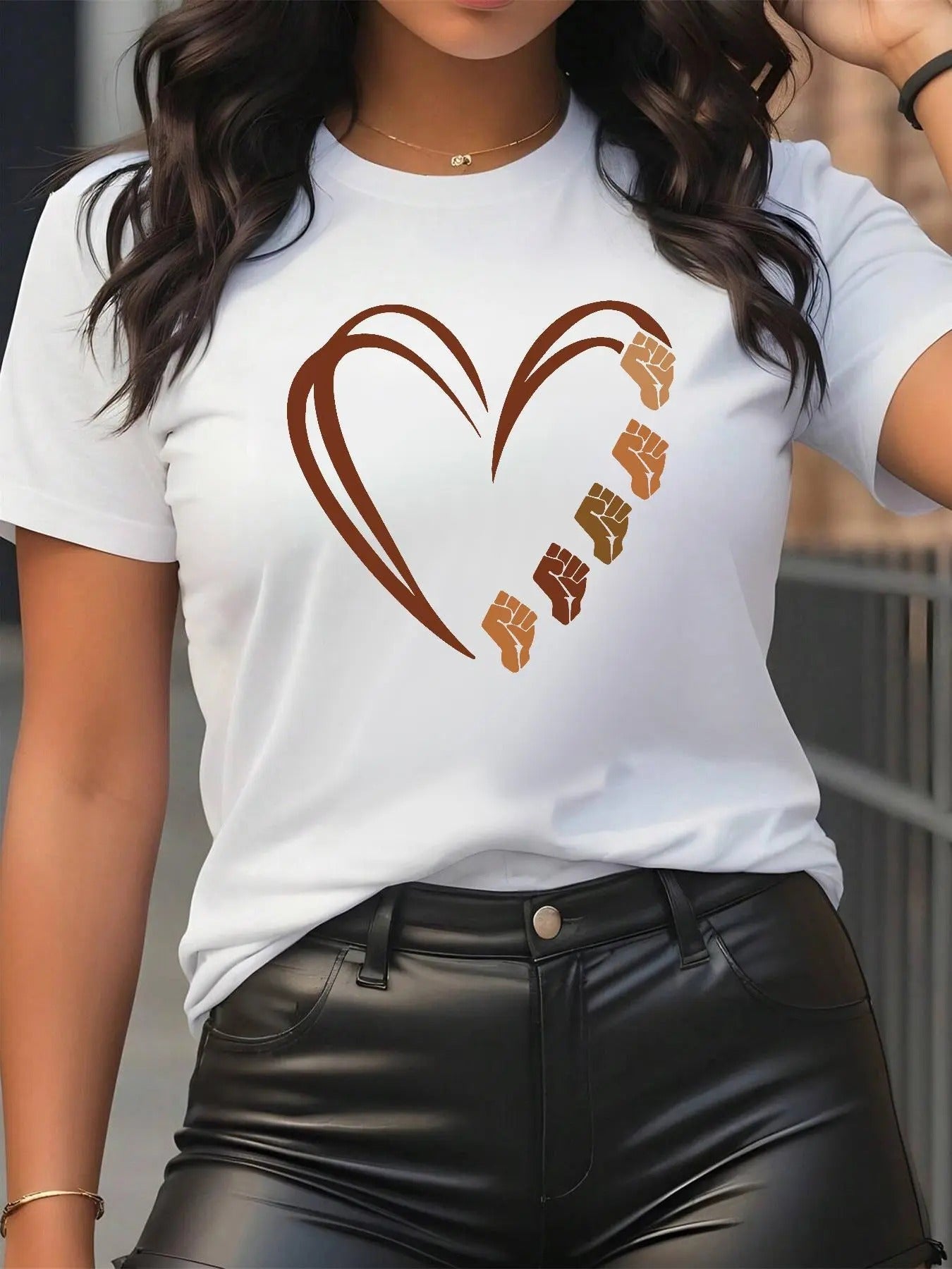 Heart Print Round Neck Casual Crew Short Sleeve Daily - Adult & Kids T-Shirts, Sweatshirts & Hoodies apparel design preview 1