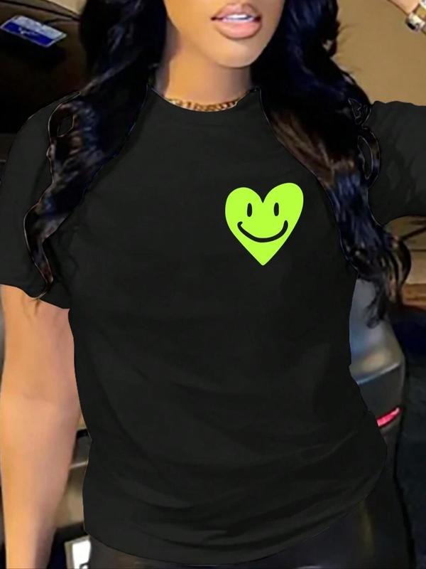 Heart Print Round Neck Casual Short Sleeve Summer - Adult & Kids T-Shirts, Sweatshirts & Hoodies apparel design preview 1