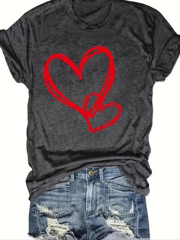 Heart Print Round Neck Vintage Casual Short Sleeve - Adult & Kids T-Shirts, Sweatshirts & Hoodies apparel design preview 1
