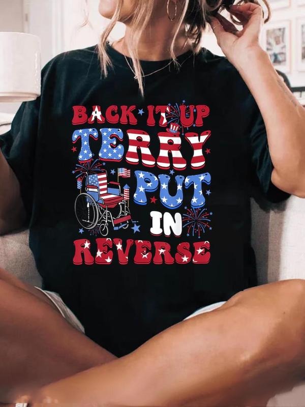 Independence Day Print Round Neck Casual Loose Short - Adult & Kids T-Shirts, Sweatshirts & Hoodies apparel design preview 1