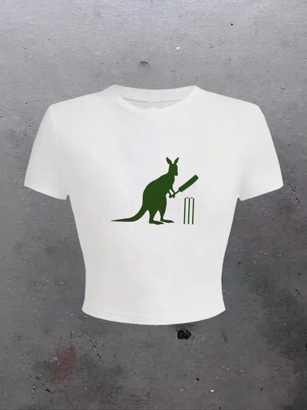 Kangaroo Cricket Print Round Neck Casual Short Sleeve - Adult & Kids T-Shirts, Sweatshirts & Hoodies apparel design preview 1