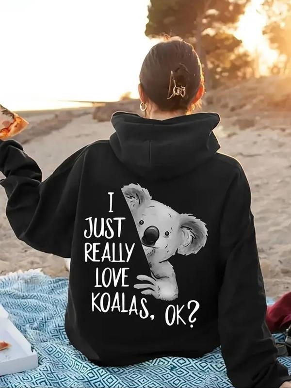 Koala Letter Print Casual Comfy Hooded Fall Winter - Adult & Kids T-Shirts, Sweatshirts & Hoodies apparel design preview 1