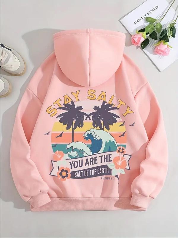 Landscape Letter Print Drop Shoulder Casual - Adult & Kids T-Shirts, Sweatshirts & Hoodies apparel design preview 1