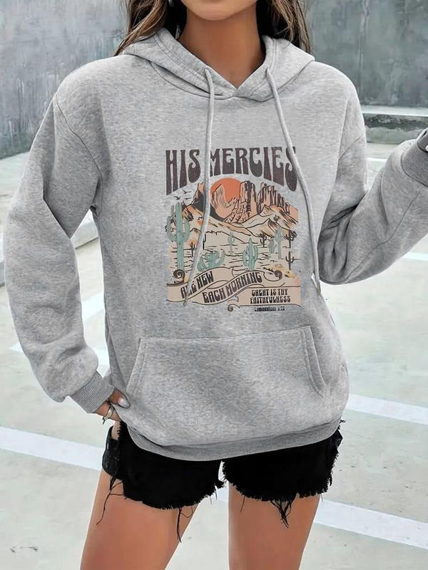Landscape Letter Print Drop Shoulder Casual - Adult & Kids T-Shirts, Sweatshirts & Hoodies apparel design preview 1
