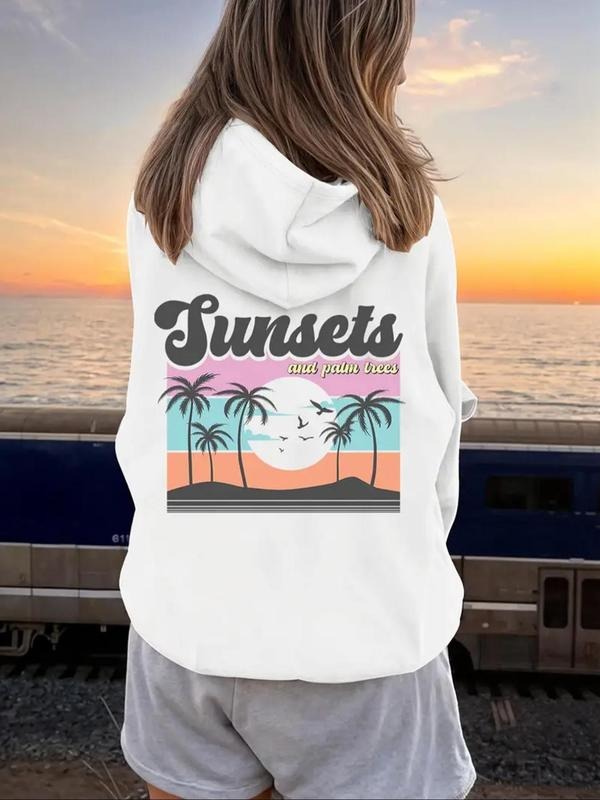 Landscape Letter Print Drop Shoulder Casual - Adult & Kids T-Shirts, Sweatshirts & Hoodies apparel design preview 1