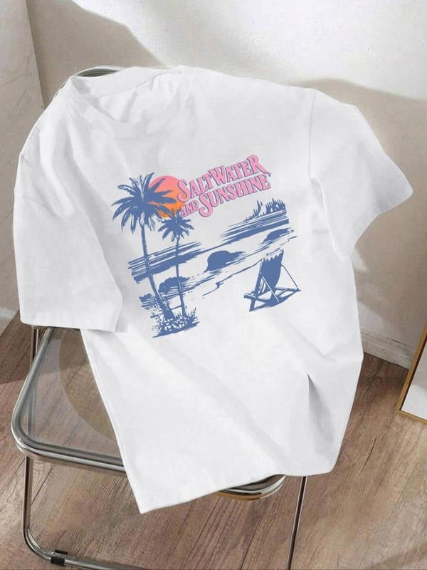 Landscape Letter Print Round Neck Casual Short Sleeve - Adult & Kids T-Shirts, Sweatshirts & Hoodies apparel design preview 1