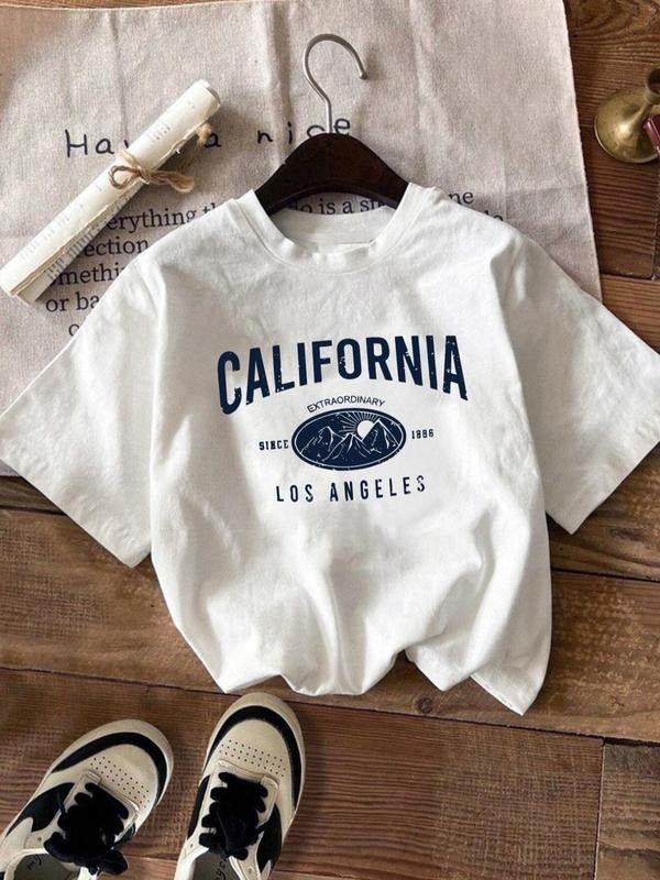 Landscape Letter Print Round Neck Casual Short Sleeve - Adult & Kids T-Shirts, Sweatshirts & Hoodies apparel design preview 1