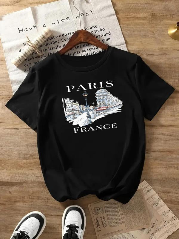 Landscape Letter Print Round Neck Casual Short Sleeve - Adult & Kids T-Shirts, Sweatshirts & Hoodies apparel design preview 1