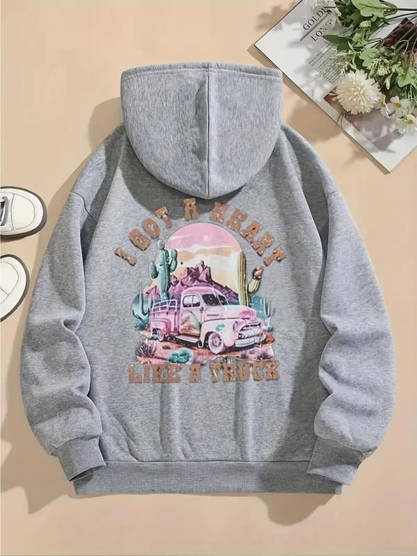 Landscape Letter Print Thermal Lined Casual - Adult & Kids T-Shirts, Sweatshirts & Hoodies apparel design preview 1
