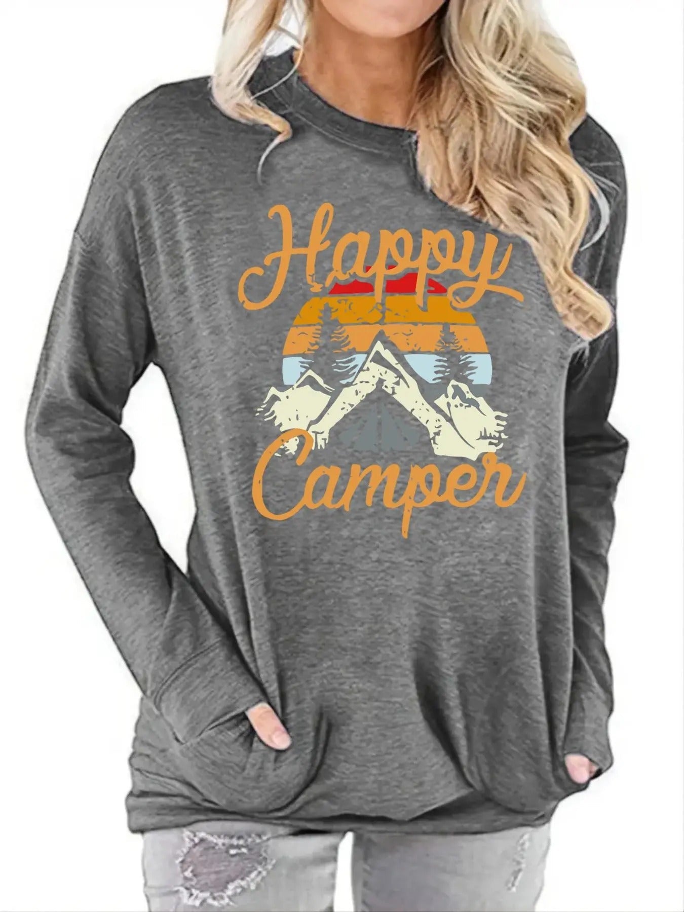Landscape Print Drop Shoulder Casual Letter Round - Adult & Kids T-Shirts, Sweatshirts & Hoodies apparel design preview 1