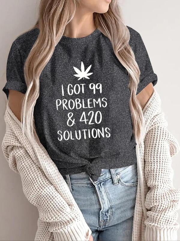 Leaf Print Round Neck Vintage Casual Letter Short - Adult & Kids T-Shirts, Sweatshirts & Hoodies apparel design preview 1