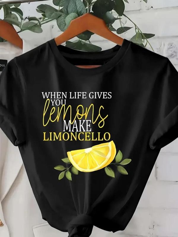 Lemon Letter Print Round Neck Casual Short Sleeve - Adult & Kids T-Shirts, Sweatshirts & Hoodies apparel design preview 1