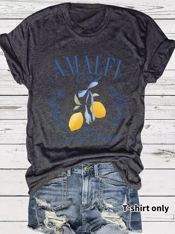 Lemon Print Round Neck Casual Short Sleeve Crew - Adult & Kids T-Shirts, Sweatshirts & Hoodies apparel design preview 1