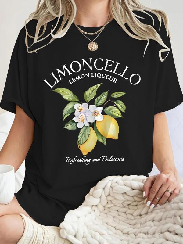 Lemon Print Round Neck Casual Short Sleeve Crew - Adult & Kids T-Shirts, Sweatshirts & Hoodies apparel design preview 1