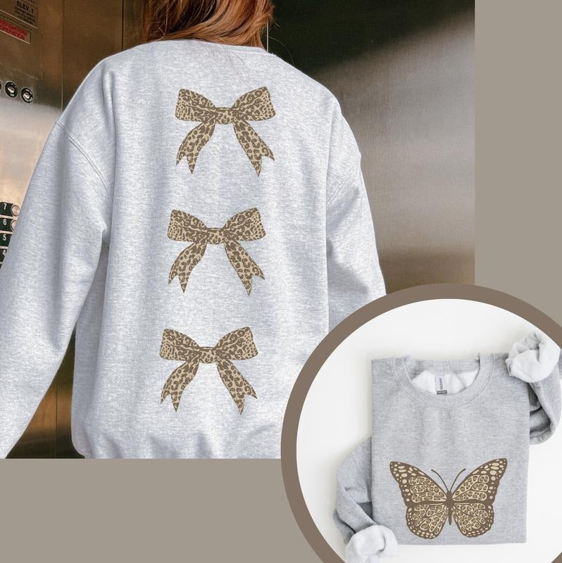 Leopard Letter Print Bow Butterfly Cute Summer - Adult & Kids T-Shirts, Sweatshirts & Hoodies apparel design preview 1