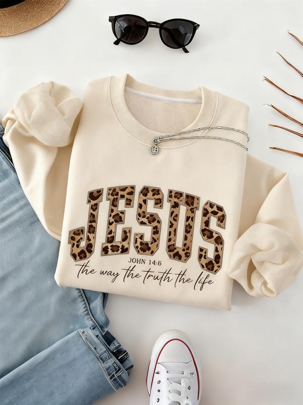 Leopard Letter Print Casual Fitted Fall Winter - Adult & Kids T-Shirts, Sweatshirts & Hoodies apparel design preview 1