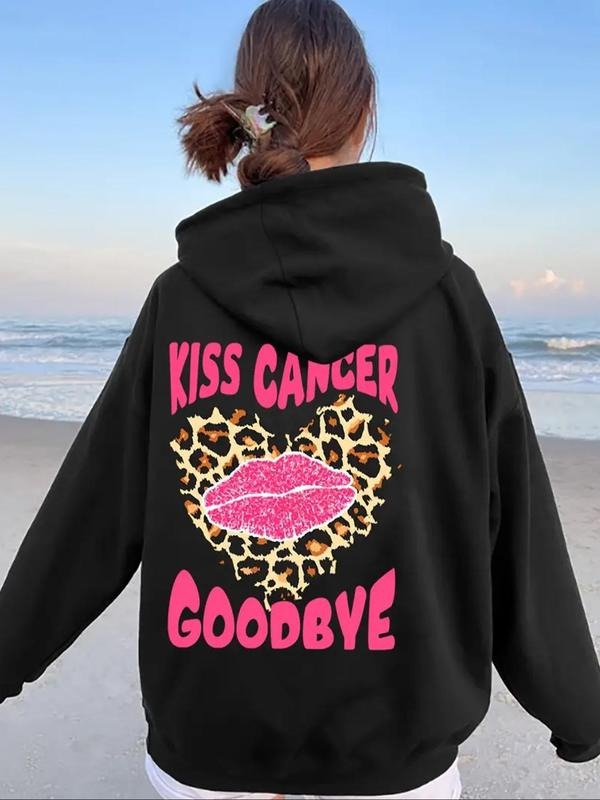 Leopard Lip Print Drop Shoulder Casual Drawstring - Adult & Kids T-Shirts, Sweatshirts & Hoodies apparel design preview 1