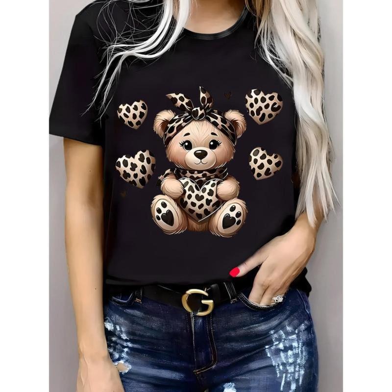 Leopard Print Bear 100% Cotton Crew Neck Short Sleeve - Adult & Kids T-Shirts, Sweatshirts & Hoodies apparel design preview 1