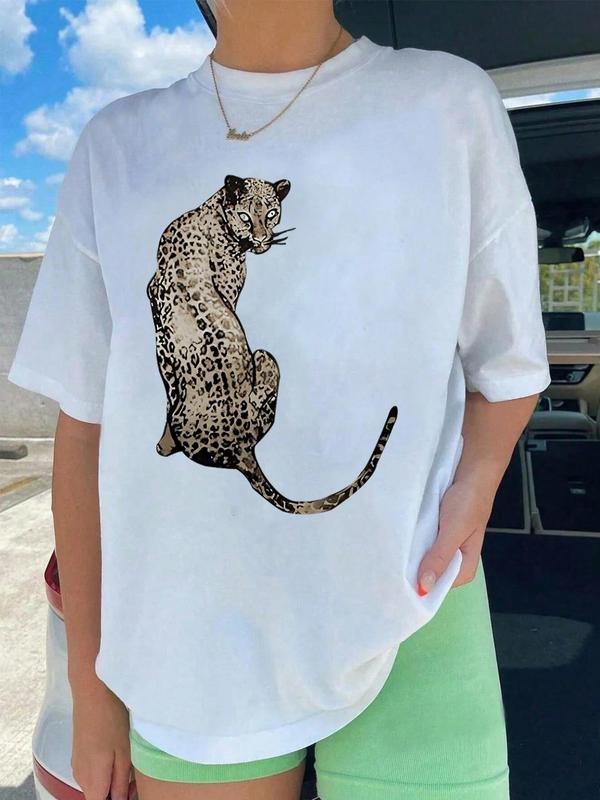 Leopard Print Round Neck Casual Short Sleeve Crew - Adult & Kids T-Shirts, Sweatshirts & Hoodies apparel design preview 1