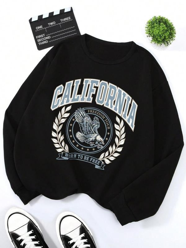 Letter Bird Print Crew Neck Casual Thermal Lined Fall - Adult & Kids T-Shirts, Sweatshirts & Hoodies apparel design preview 1