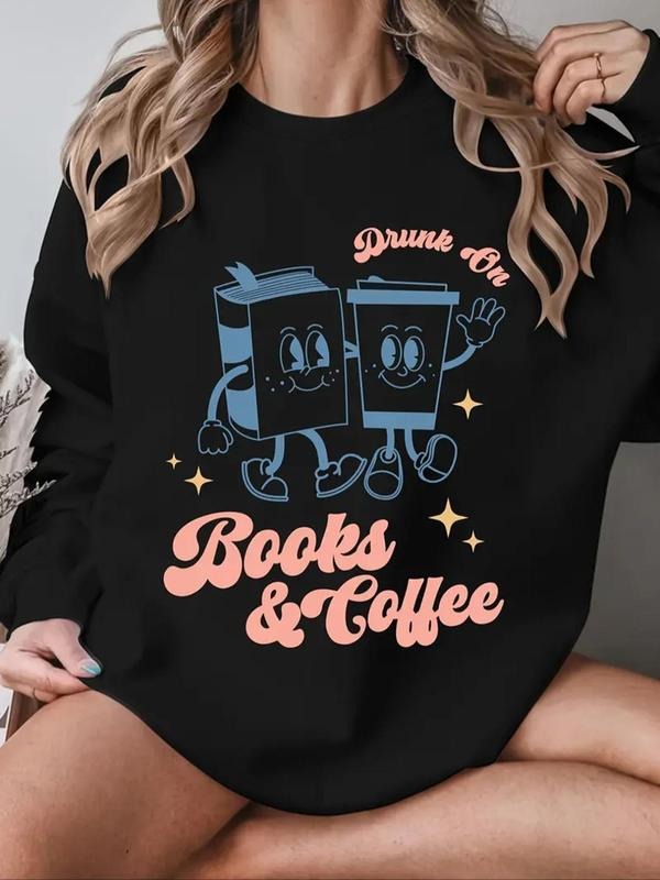 Letter Book Print Round Neck 1 Count Casual Fall - Adult & Kids T-Shirts, Sweatshirts & Hoodies apparel design preview 1