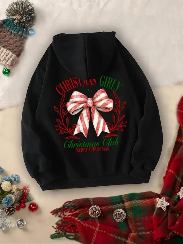 Letter Bow Print Casual Comfy Hooded Fall Winter - Adult & Kids T-Shirts, Sweatshirts & Hoodies apparel design preview 1