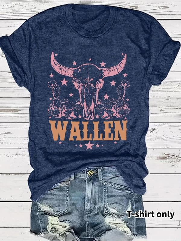 Letter Bull Head Print Round Neck Casual Short Sleeve - Adult & Kids T-Shirts, Sweatshirts & Hoodies apparel design preview 1