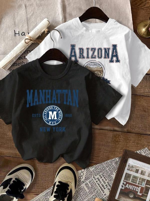Letter Cartoon Print Short Sleeve Casual Summer Daily - Adult & Kids T-Shirts, Sweatshirts & Hoodies apparel design preview 1