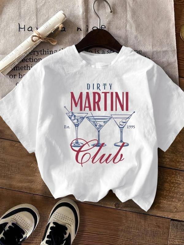 Letter Cocktail Round Neck Casual Short Sleeve Crew - Adult & Kids T-Shirts, Sweatshirts & Hoodies apparel design preview 1