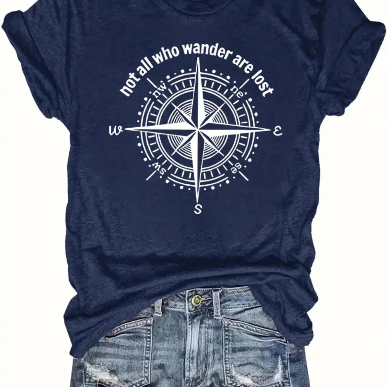 Letter Compass Print Round Neck Casual Short Sleeve - Adult & Kids T-Shirts, Sweatshirts & Hoodies apparel design preview 1
