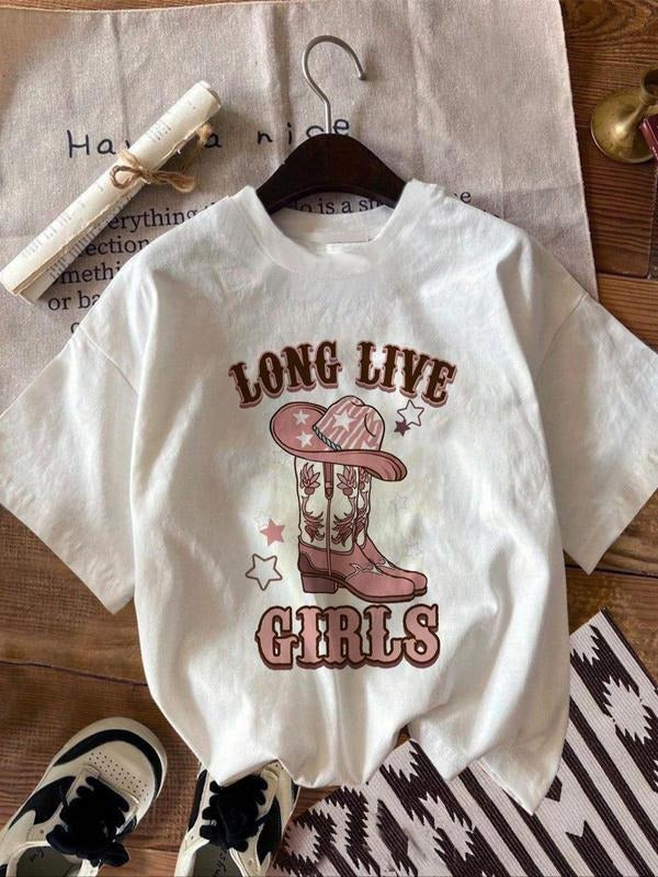 Letter Cowboy Boots Print Round Neck Casual Crew - Adult & Kids T-Shirts, Sweatshirts & Hoodies apparel design preview 1
