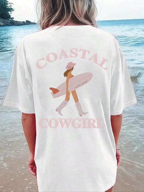 Letter Cowgirl Print Drop Shoulder Casual Crew Neck - Adult & Kids T-Shirts, Sweatshirts & Hoodies apparel design preview 1