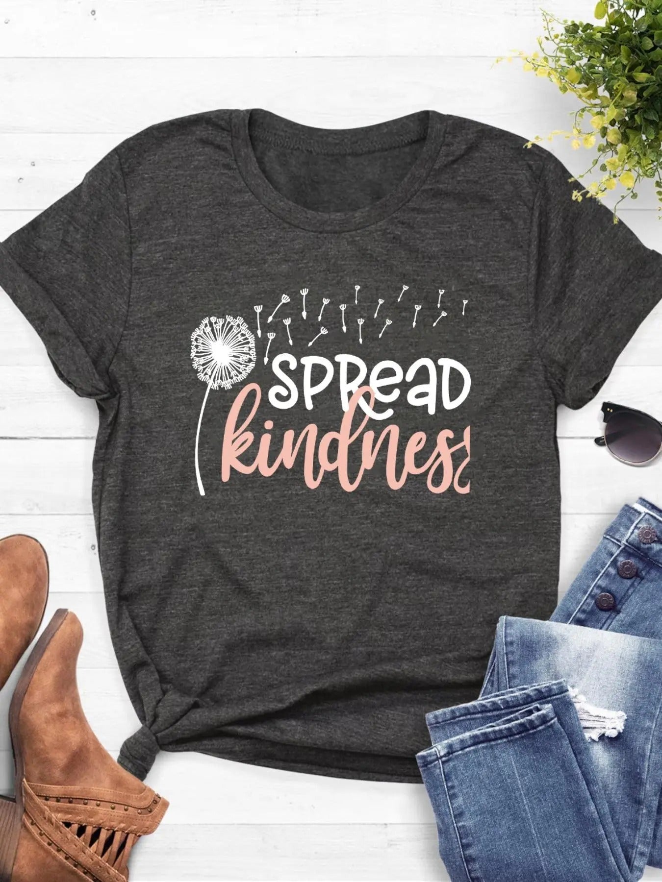 Letter Dandelion Print Round Neck Vintage Casual - Adult & Kids T-Shirts, Sweatshirts & Hoodies apparel design preview 1
