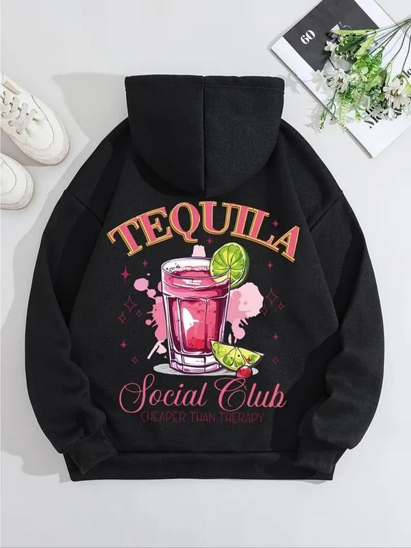 Letter Drink Print Drawstring Casual Kangaroo Pocket - Adult & Kids T-Shirts, Sweatshirts & Hoodies apparel design preview 1
