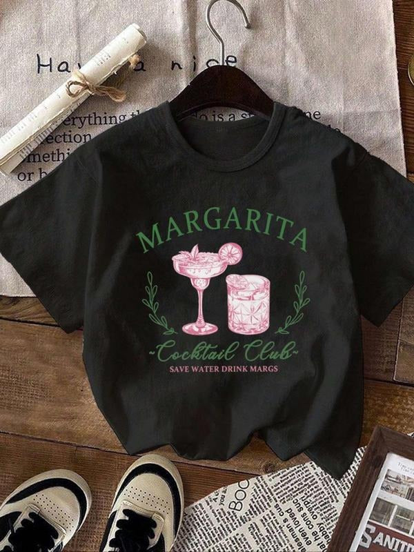 Letter Drink Print Round Neck Vintage Casual Short - Adult & Kids T-Shirts, Sweatshirts & Hoodies apparel design preview 1