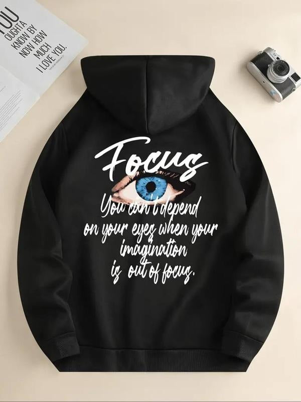 Letter Eye Print Casual Hooded Daily Clothes All - Adult & Kids T-Shirts, Sweatshirts & Hoodies apparel design preview 1