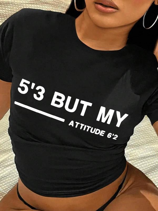 Letter Figure Print Round Neck Crop Casual Short - Adult & Kids T-Shirts, Sweatshirts & Hoodies apparel design preview 1