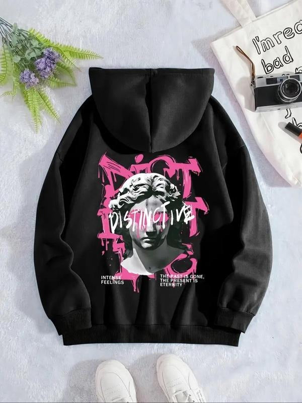 Letter Figure Print Thermal Lined Casual Drawstring - Adult & Kids T-Shirts, Sweatshirts & Hoodies apparel design preview 1